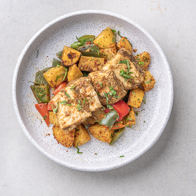 Barath Spiced Fish with Vegetable Hara